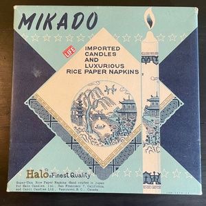 Mikado candles (2) + Luxurious Rice Paper Napkings  HandCrafted in Japan Vintage